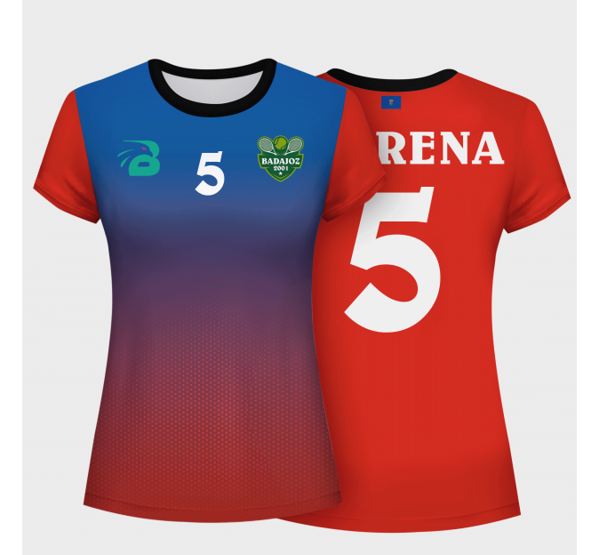 Camiseta pádel mujer manga corta sublimada modelo degradado