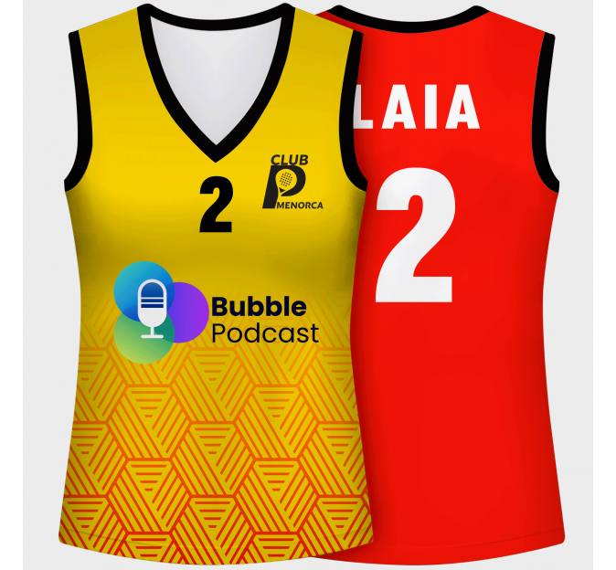 Camiseta pádel mujer sin mangas sublimada modelo hexágono