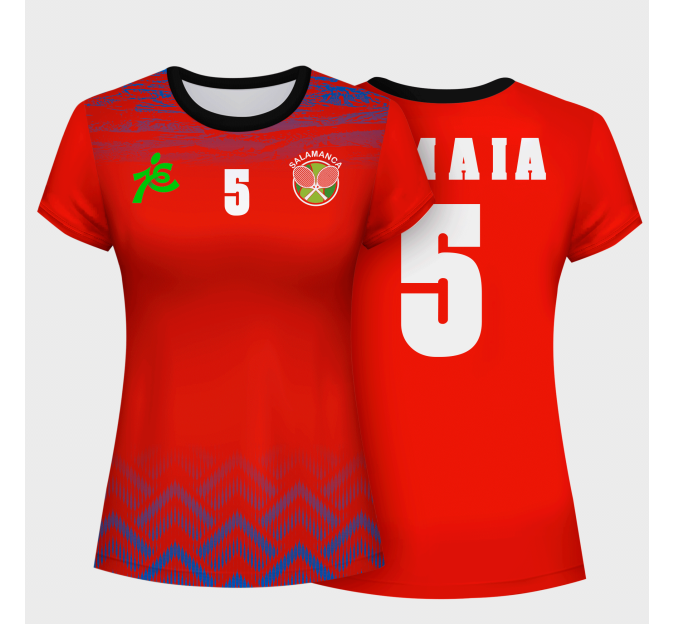 Camiseta pádel mujer manga corta sublimada modelo geométrico