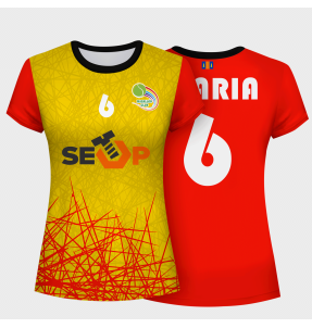 Camiseta pádel mujer manga corta  sublimada modelo líneas