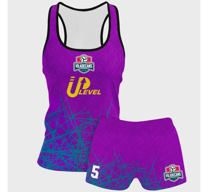 Conjunto voley mujer tirantes sublimado modelo líneas