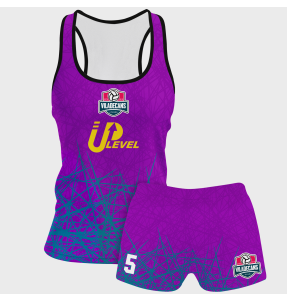 Conjunto voley mujer tirantes sublimado modelo líneas