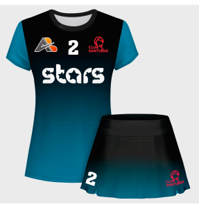 Conjunto pádel mujer manga corta sublimado modelo degradado