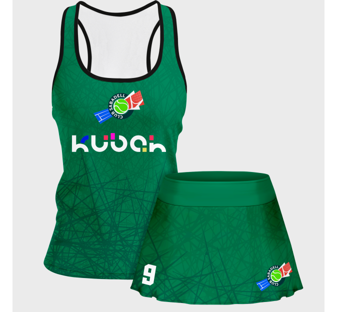 Conjunto pádel mujer tirantes sublimado modelo líneas