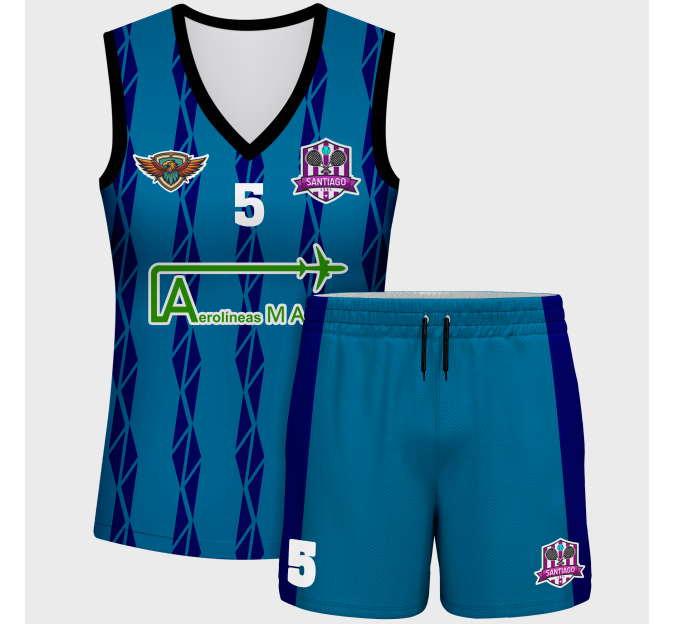 Conjunto pádel mujer sin mangas sublimado modelo bandas