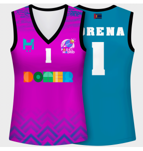 Camiseta voley mujer sin mangas sublimada modelo geométrico