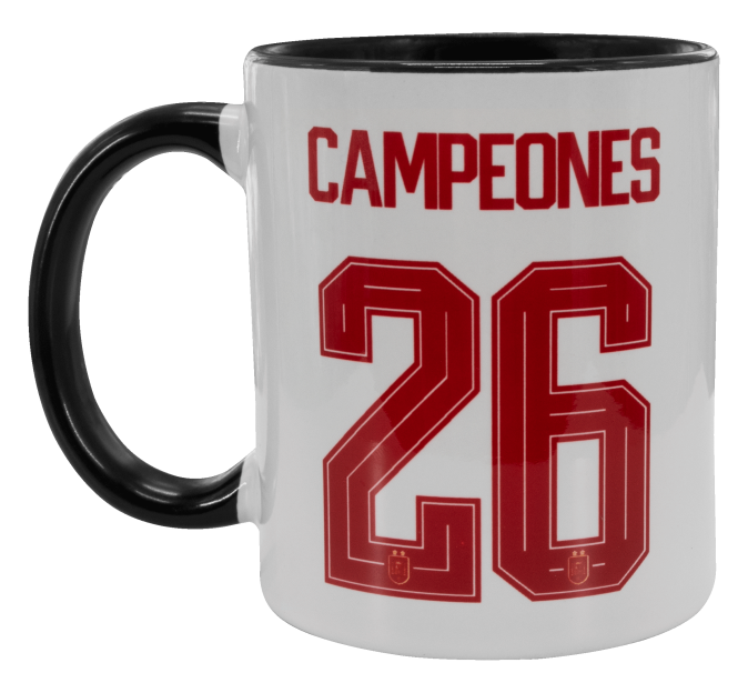 Taza con interior y asa de color Campeones del Mundo