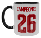 Taza con interior y asa de color Campeones del Mundo