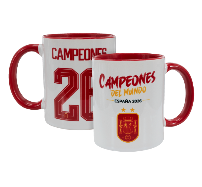 Taza con interior y asa de color Campeones del Mundo
