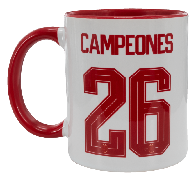 Taza con interior y asa de color Campeones del Mundo