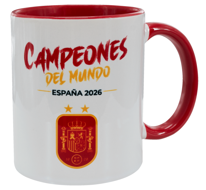 Taza con interior y asa de color Campeones del Mundo