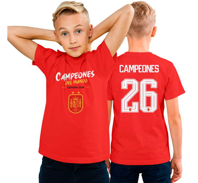 Camiseta infantil Campeones del Mundo