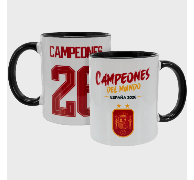 Taza con interior y asa de color Campeones del Mundo