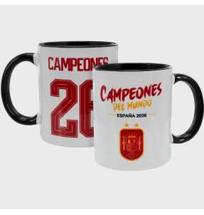 Taza con interior y asa de color Campeones del Mundo