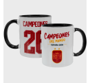 Taza con interior y asa de color Campeones del Mundo