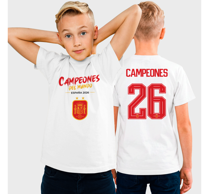 Camiseta infantil Campeones del Mundo