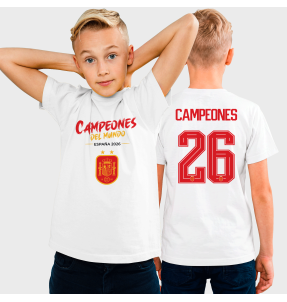 Camiseta infantil Campeones del Mundo