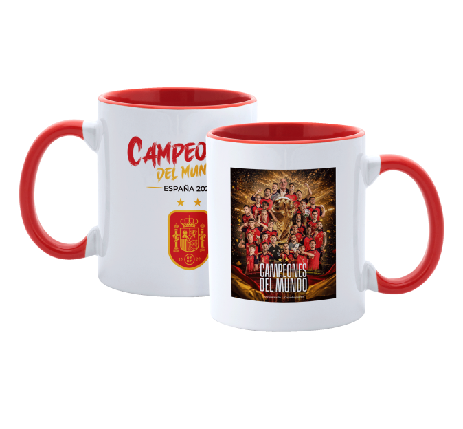 Taza con interior y asa de color Copa del Mundo