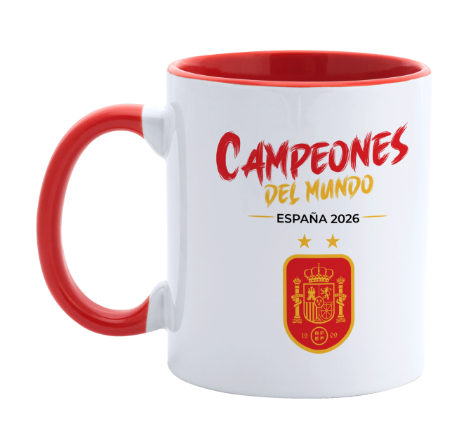 Taza con interior y asa de color Copa del Mundo