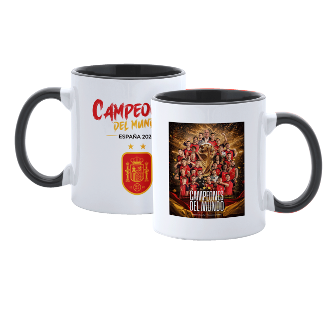 Taza con interior y asa de color Copa del Mundo