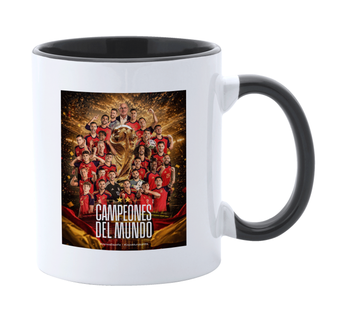 Taza con interior y asa de color Copa del Mundo