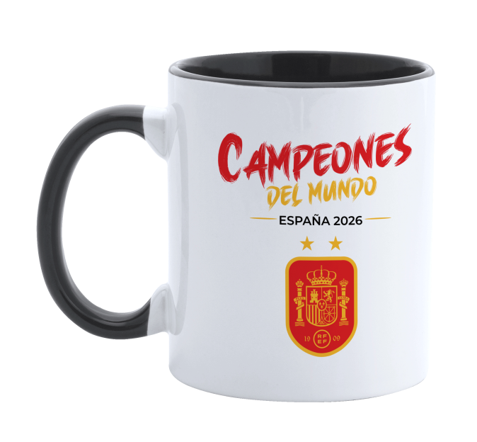 Taza con interior y asa de color Copa del Mundo