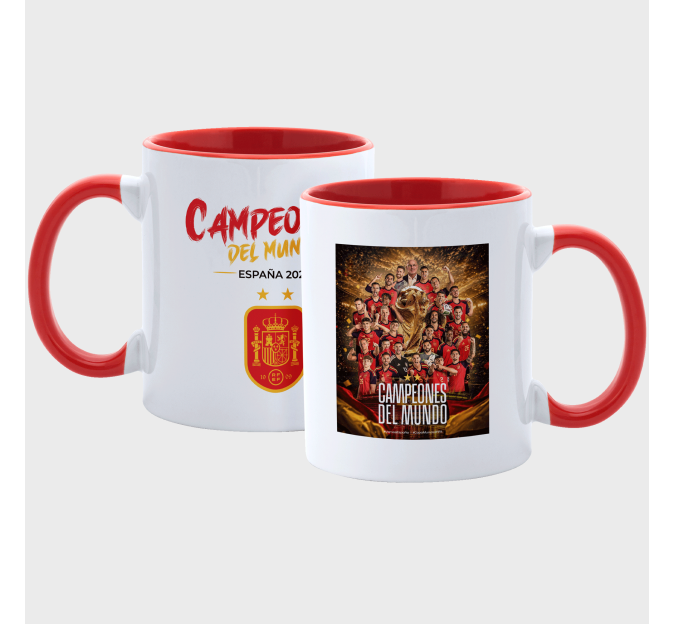 Taza con interior y asa de color Copa del Mundo