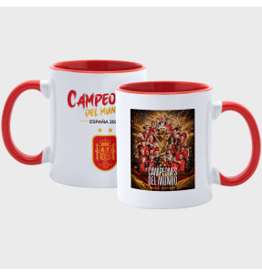 Taza con interior y asa de color Copa del Mundo