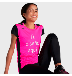 Camiseta bicolor de mujer running Joma RECORD II personalizada