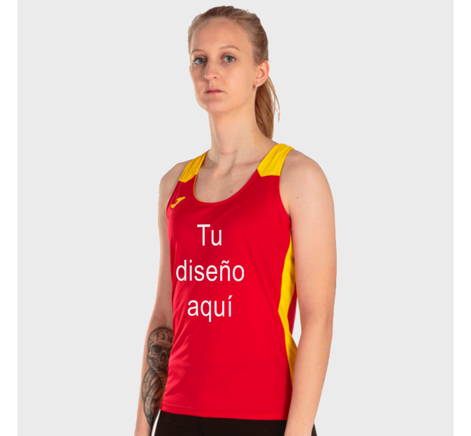 Camiseta de mujer running de tirantes Joma RECORD II personalizada