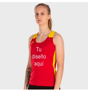 Camiseta de mujer running de tirantes Joma RECORD II personalizada