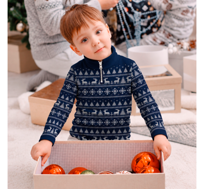 Jersey infantil navideño con cremallera Renos