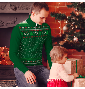 Jersey navideño con cremallera Copos de Nieve
