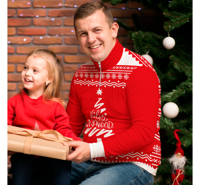 Jersey navideño con cremallera tallas grandes Feliz Navidad