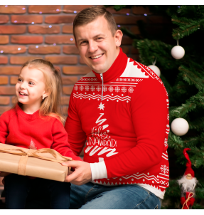 Jersey navideño con cremallera tallas grandes Feliz Navidad