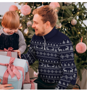 Jersey navideño con cremallera tallas grandes Renos