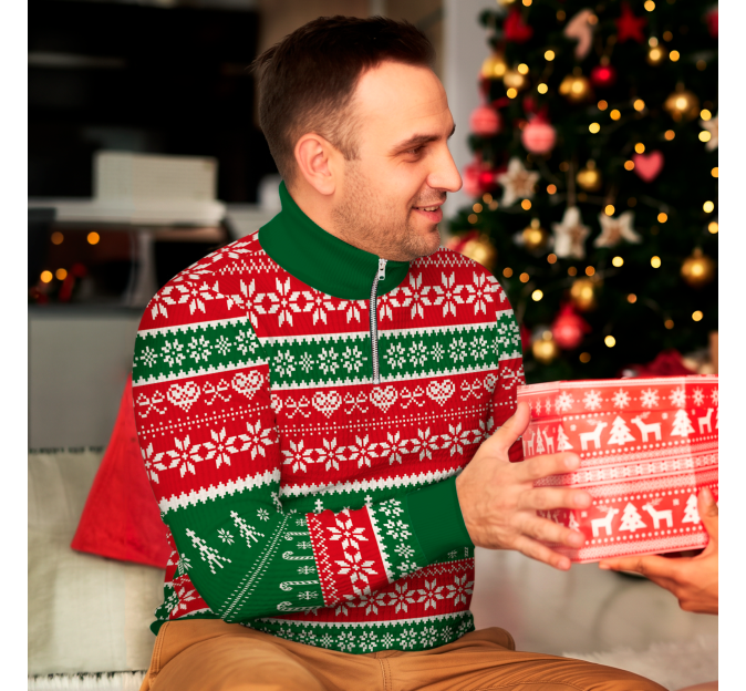 Jersey navideño con cremallera tallas grandes Bastones de Caramelo