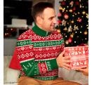 Jersey navideño con cremallera tallas grandes Bastones de Caramelo