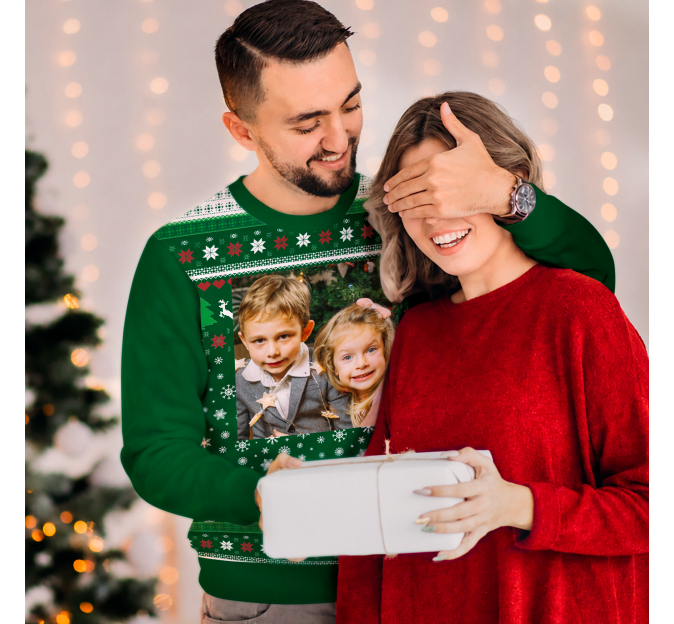 Jersey navideño Copos de Nieve personalizado