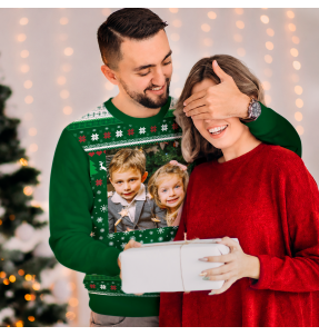 Jersey navideño Copos de Nieve personalizado