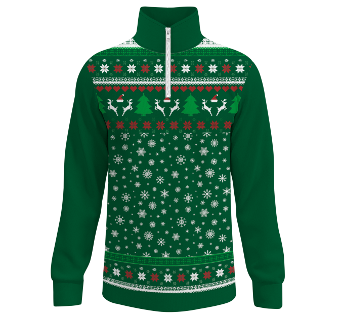 Jersey navideño con cremallera tallas grandes Copos de Nieve