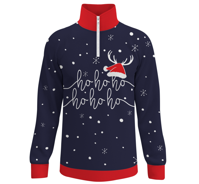 Jersey navideño con cremallera tallas grandes Ho Ho Ho