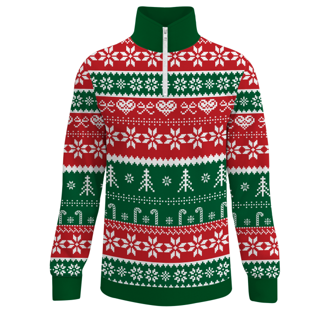 Jersey navideño con cremallera tallas grandes Bastones de Caramelo