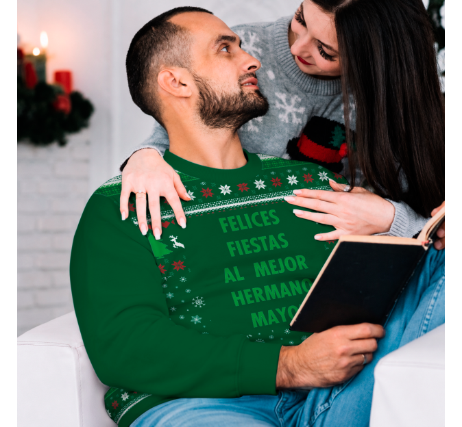Jersey navideño tallas grandes Copos de Nieve personalizado