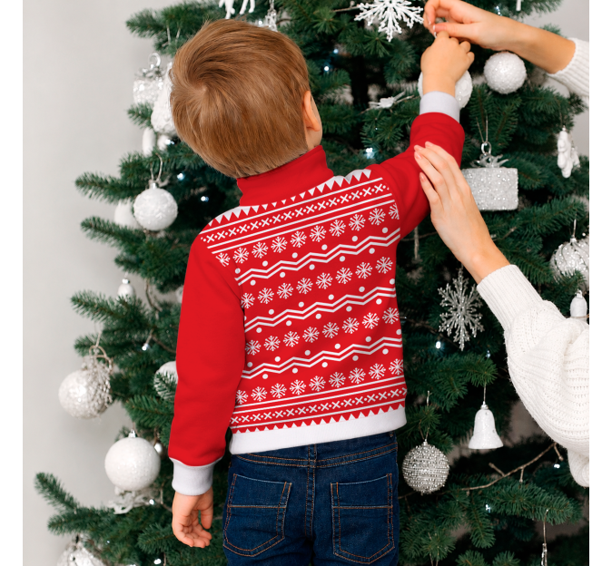 Jersey infantil navideño con cremallera Feliz Navidad personalizado