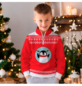 Jersey infantil navideño con cremallera Feliz Navidad personalizado