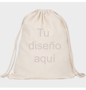 Mochila de cordones 100% algodón orgánico personalizada