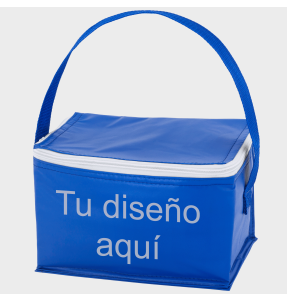 Nevera Tibu con interior isotérmico de aluminio para 6 latas personalizada