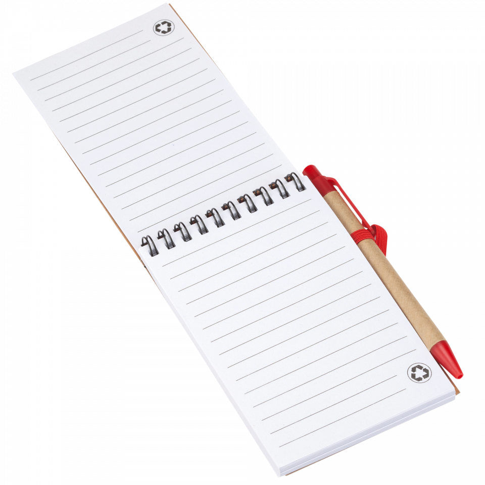 Bloc notas Lien con espiral y tapa de cartón reciclado