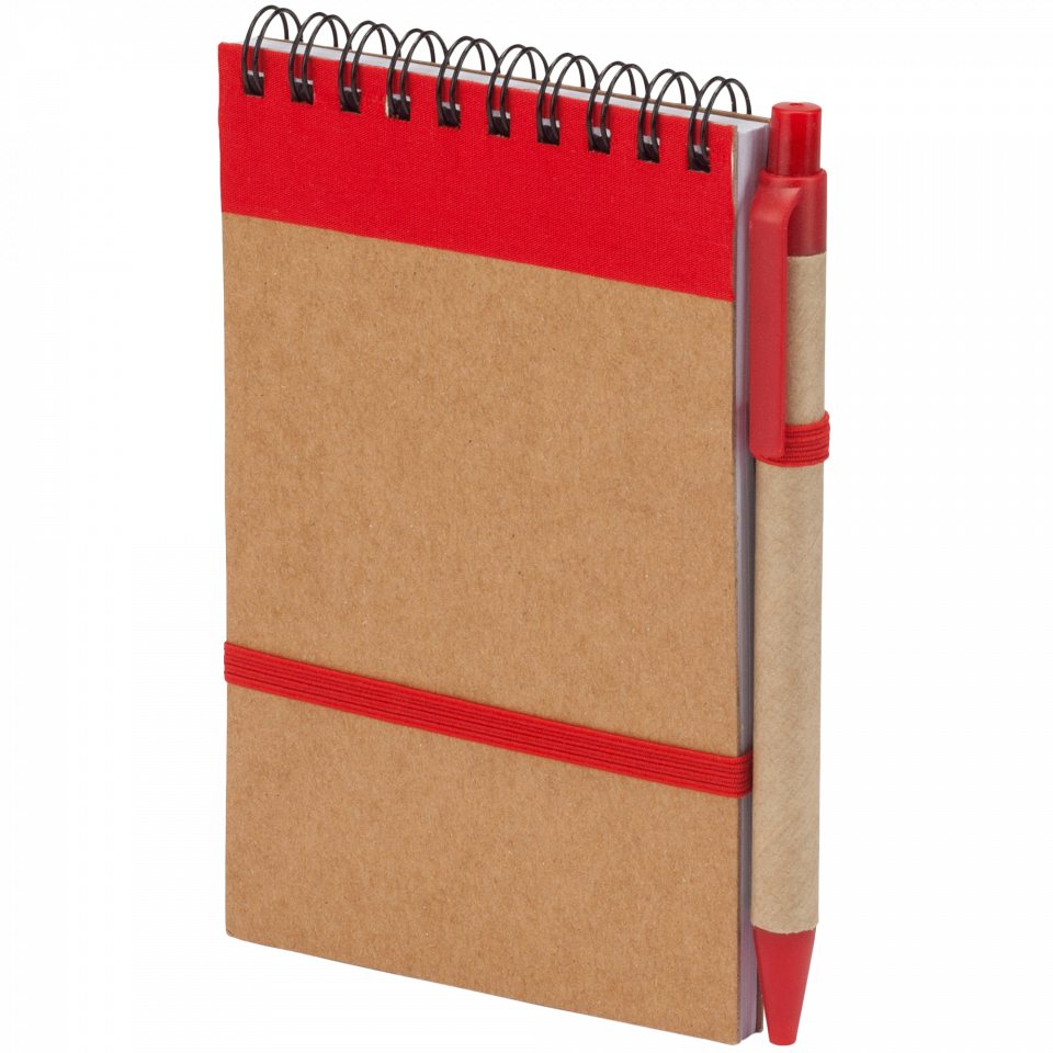 Bloc notas Lien con espiral y tapa de cartón reciclado